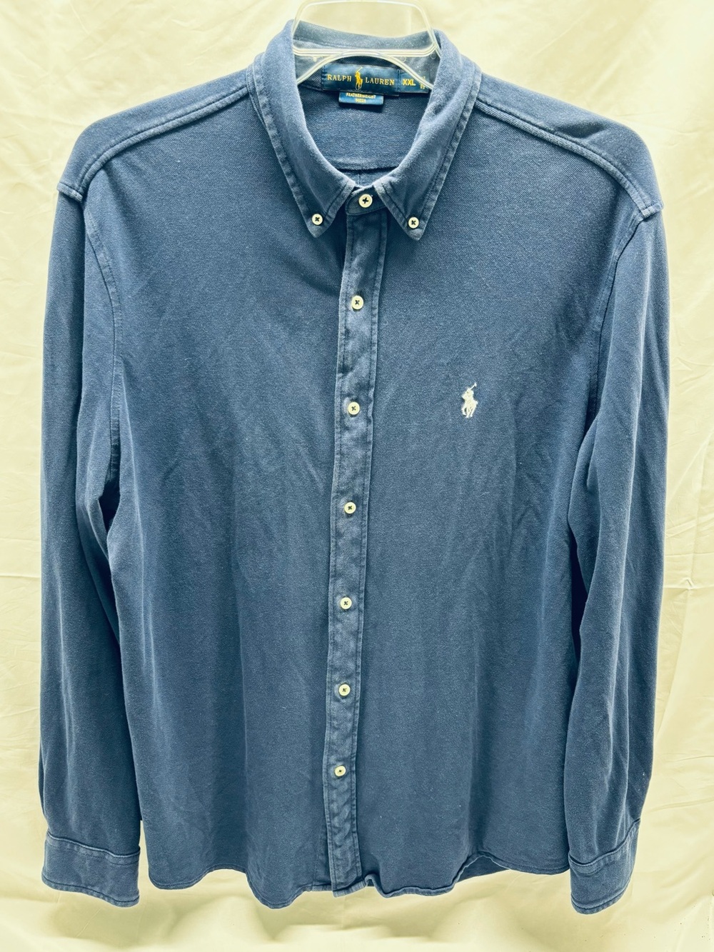 Polo Ralph Lauren Featherweight Mesh Cotton Button Down Shirt Mens XXLarge Navy